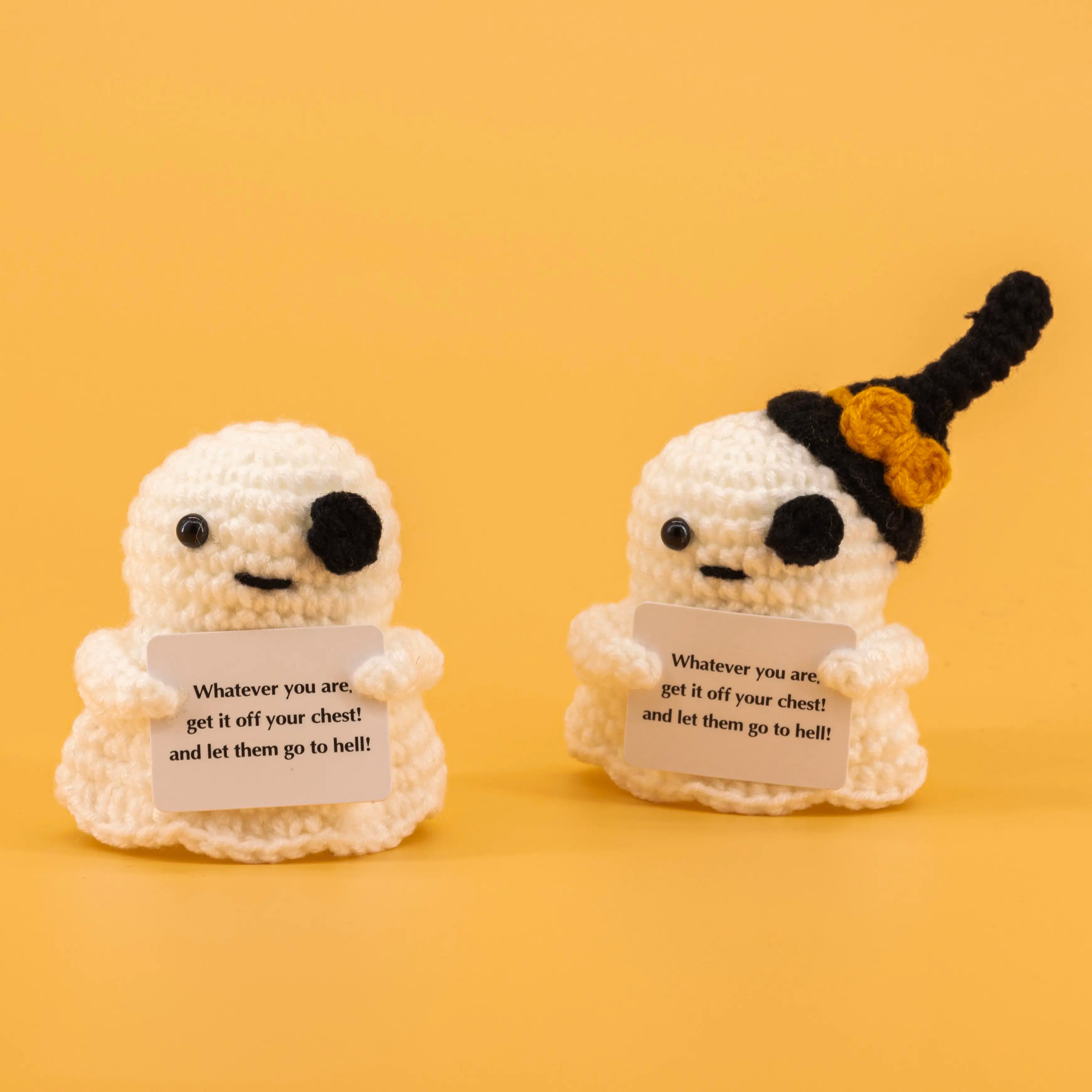 YSHomy Emotional Support Crochet Ghost Toy & Potato Pickle Set