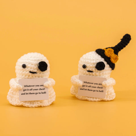 YSHomy Emotional Support Crochet Ghost Toy & Potato Pickle Set