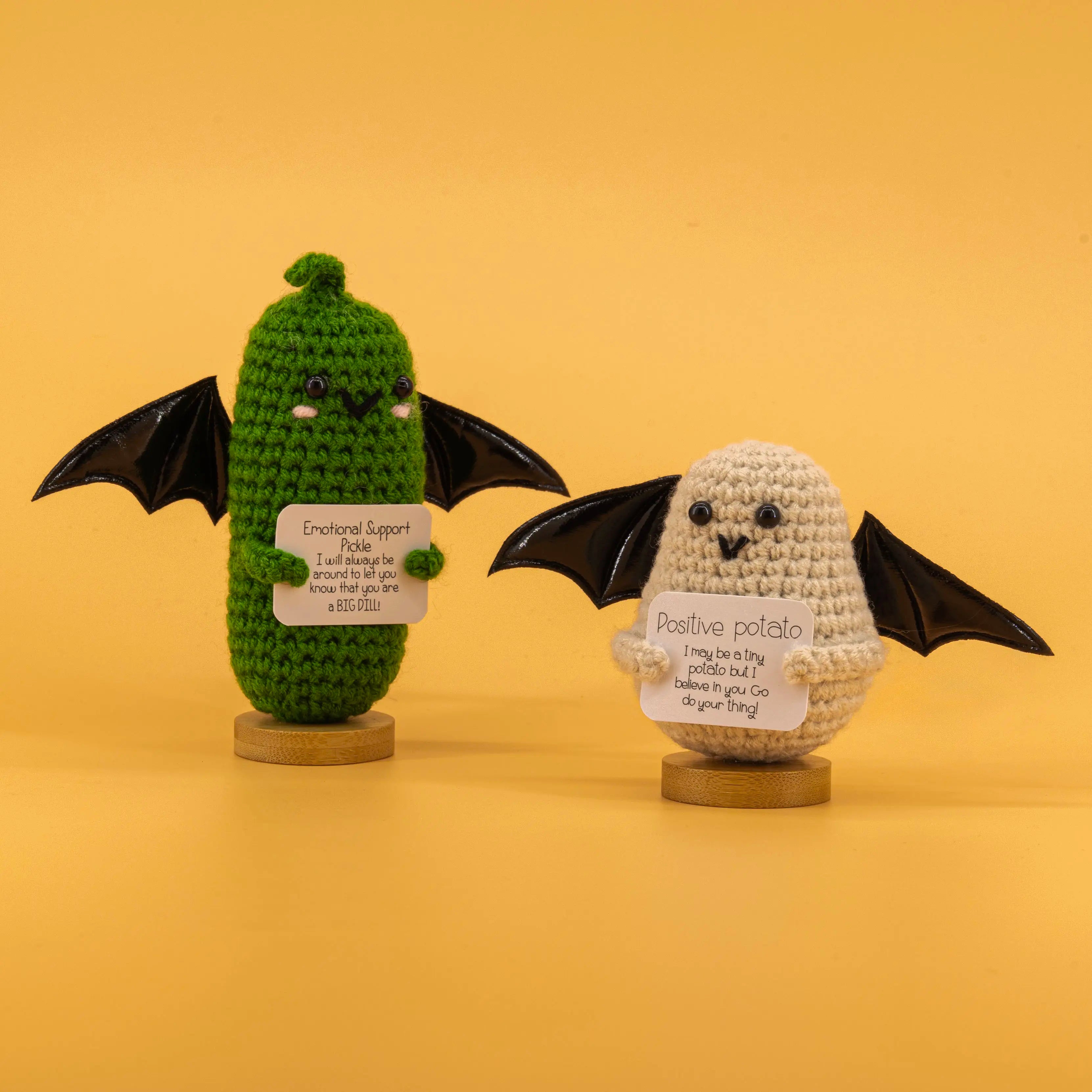 YSHomy Emotional Support Crochet Ghost Toy & Potato Pickle Set