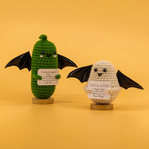 YSHomy Emotional Support Crochet Ghost Toy & Potato Pickle Set