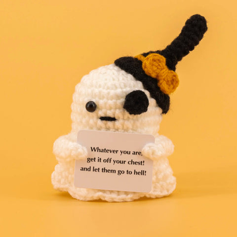 YSHomy Emotional Support Crochet Ghost Toy & Potato Pickle Set
