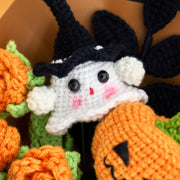 YSHomy Crochet Halloween Bouquet with Pumpkin & Ghost