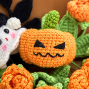 YSHomy Crochet Halloween Bouquet with Pumpkin & Ghost
