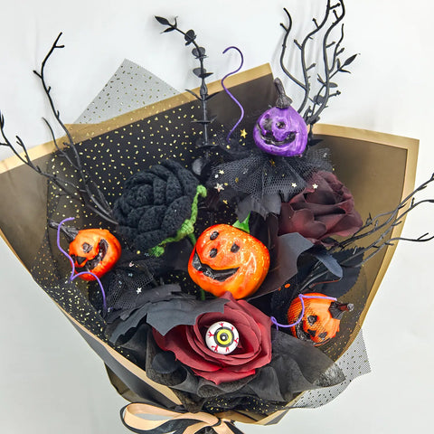 YSHomyHalloween Crochet rosa negra Bouquet