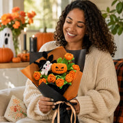 YSHomy Crochet Halloween Bouquet with Pumpkin & Ghost