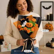 YSHomy Crochet Halloween Bouquet with Pumpkin & Ghost