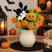 YSHomy Crochet Halloween Bouquet with Pumpkin & Ghost