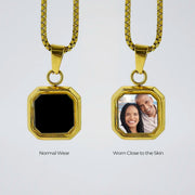 18K gold-plated temperature-sensitive photo pendant necklace