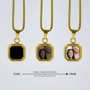 YSHomy Collier plaqué or 18 carats personnalisé thermosensible