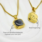 YSHomy Collier plaqué or 18 carats personnalisé thermosensible