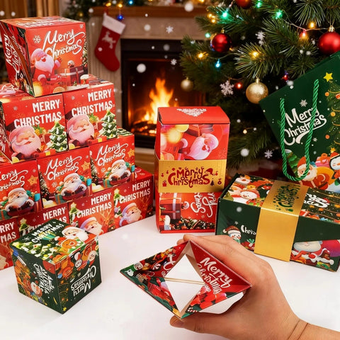 Christmas Surprise Pop Up Box with 16 PCS Exploding Box-Red