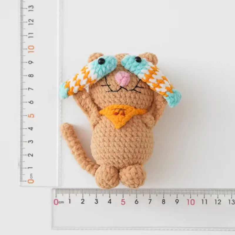 YSHomy Crochet Cute Cat & Fish Doll for Desk Decor