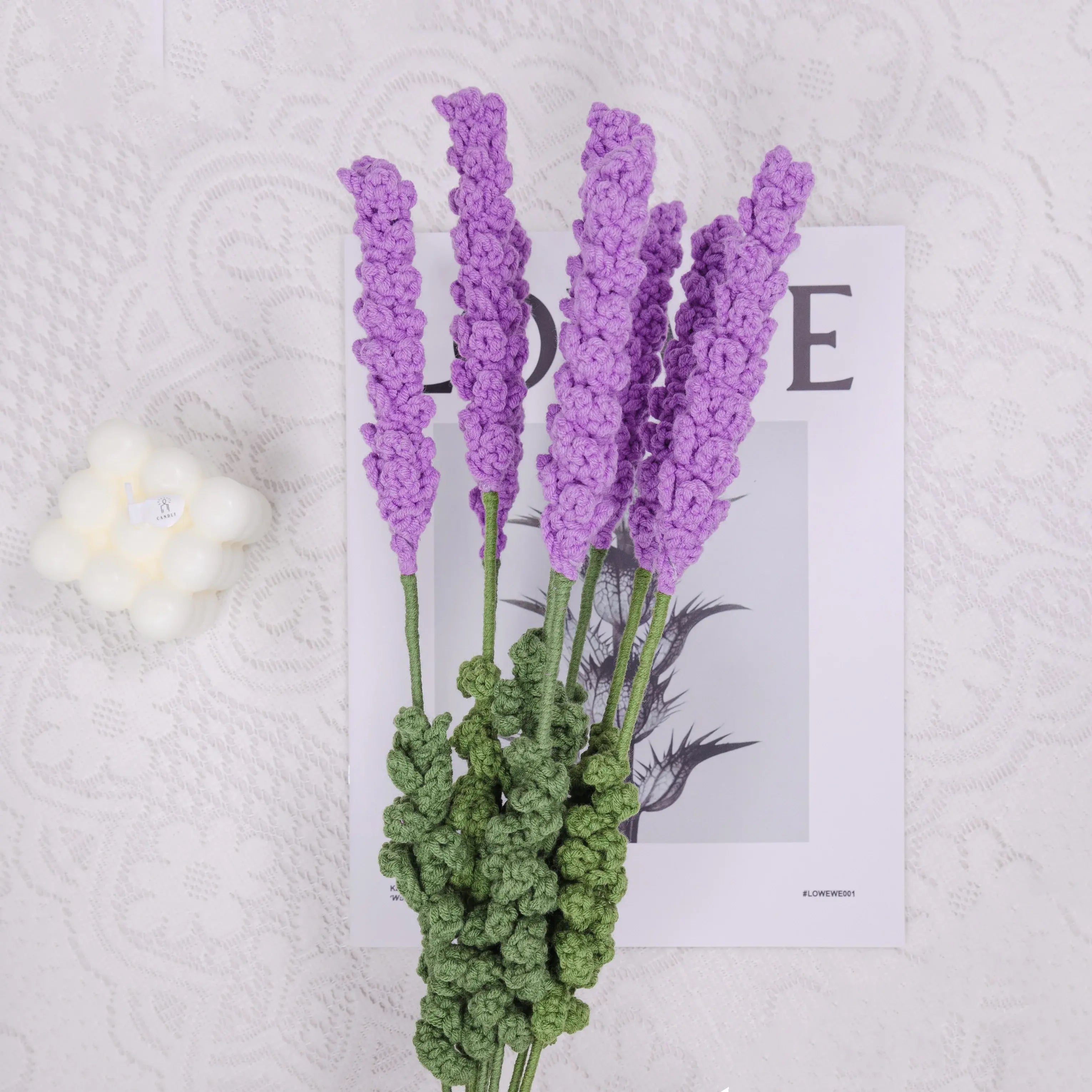 YSHomy Crochet Flowers of Lavender (Set of 3)