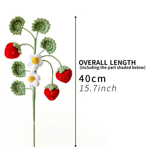 Fleurs au crochet, Citronnier au crochet, Fraise au crochet, Ensemble de 2, Cadeau de la Saint-Valentin, Cadeau au crochet, Cadeau pour elle, Plante au crochet