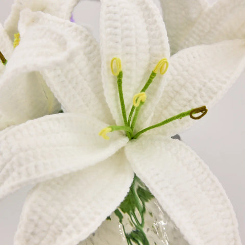 YSHomy Crochet Lily & Lavender Flowers Set (No Vase)