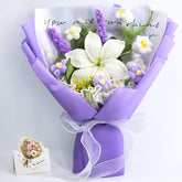 YSHomy Crochet Lily & Lavender Bouquet