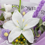 YSHomy Bouquet all'uncinetto con giglio e lavanda