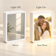 YSHomy Scatola di Legno Fotografica Girevole Personalizzata con Luce e Incisione