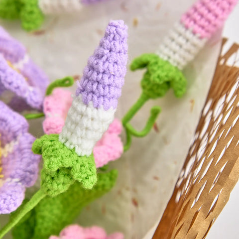 YSHomy Crochet Morning Glory Bouquet - September Birth Flower Bouquet