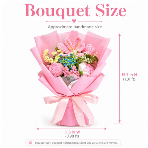 YSHomy Crochet Tulip Rose Bouquet