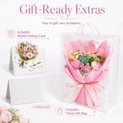 YSHomy かぎ針編みのチューリップとバラの花束