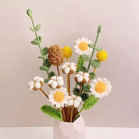 YSHomy Crochet Flowers of Cotton Flowers (Set of 3)