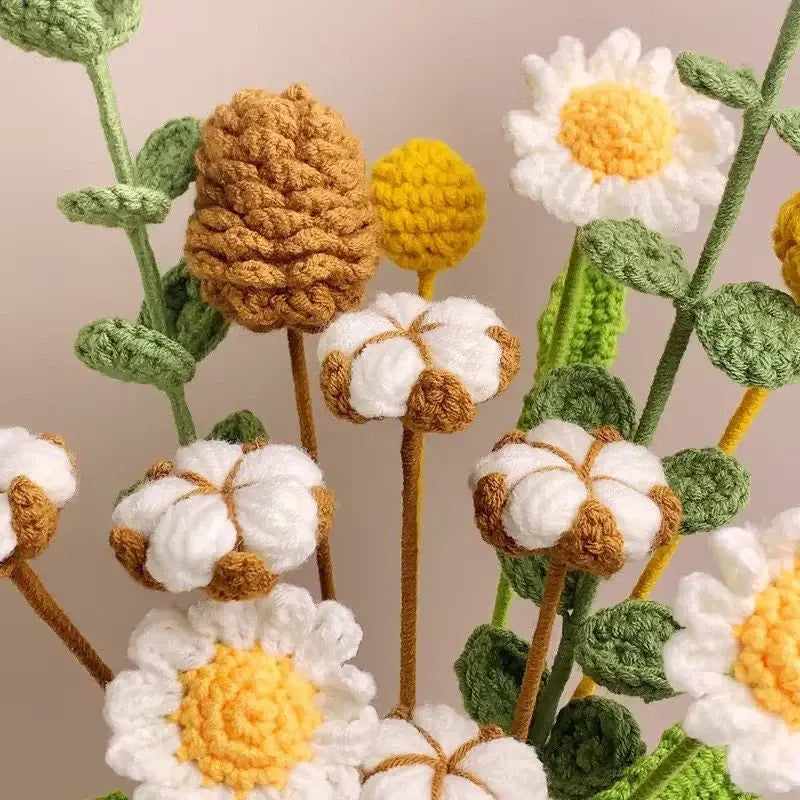 YSHomy Crochet Flowers of Cotton Flowers (Set of 3)