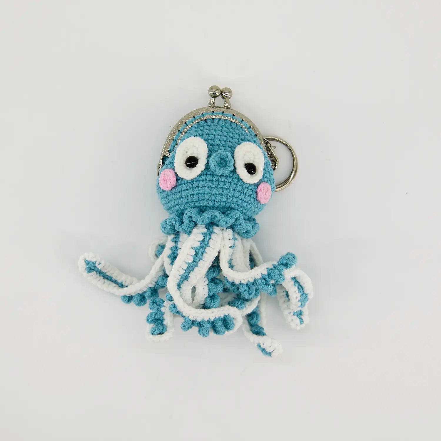 YSHomy Handmade Cute Crochet Octopus Coin Purse & Keychain