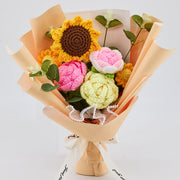 YSHomy Crochet Sunflower Rose Daisy Bouquet