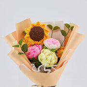 YSHomy Crochet Sunflower Rose Daisy Bouquet