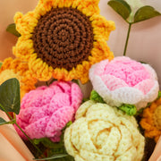 YSHomy Crochet Sunflower Rose Daisy Bouquet