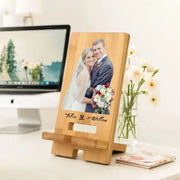 YSHomy Wooden Phone Holder with Custom Photo & Text