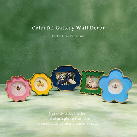 YSHomy Colorful Peacock Collage Photo Frames in Flower Shape for Wall Art