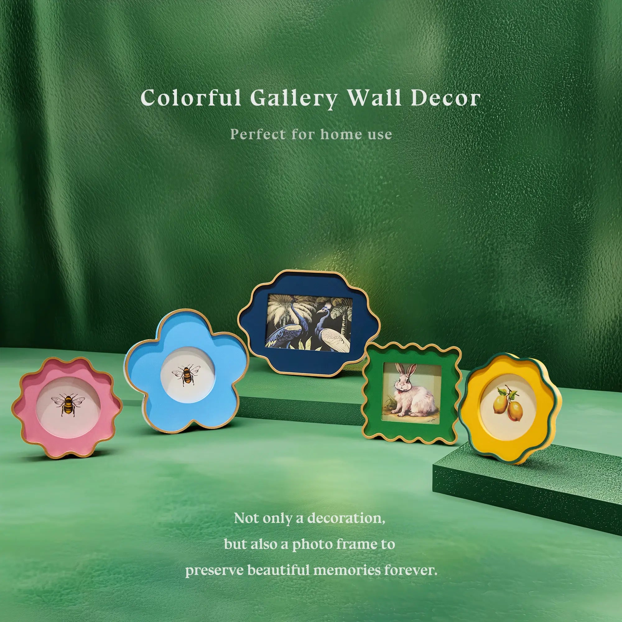 YSHomy Colorful Peacock Collage Photo Frames in Flower Shape for Wall Art