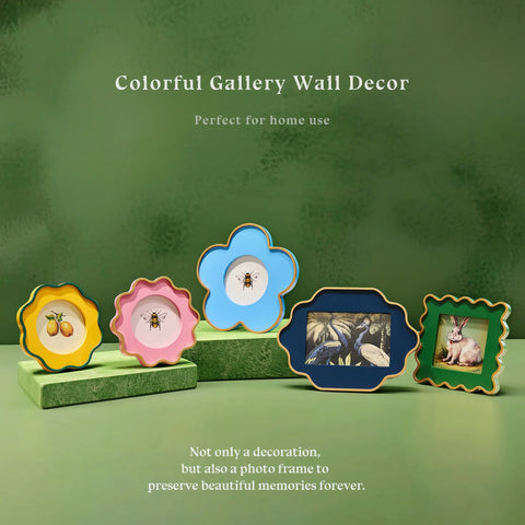 YSHomy Colorful Peacock Collage Photo Frames in Flower Shape for Wall Art