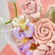 YSHomy Rosa Häkel-Gerbera Gänseblümchen Rose Jasmine Strauß