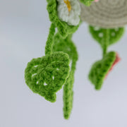 YSHomy Crochet Light Green Car Hanging with Pink Flowers