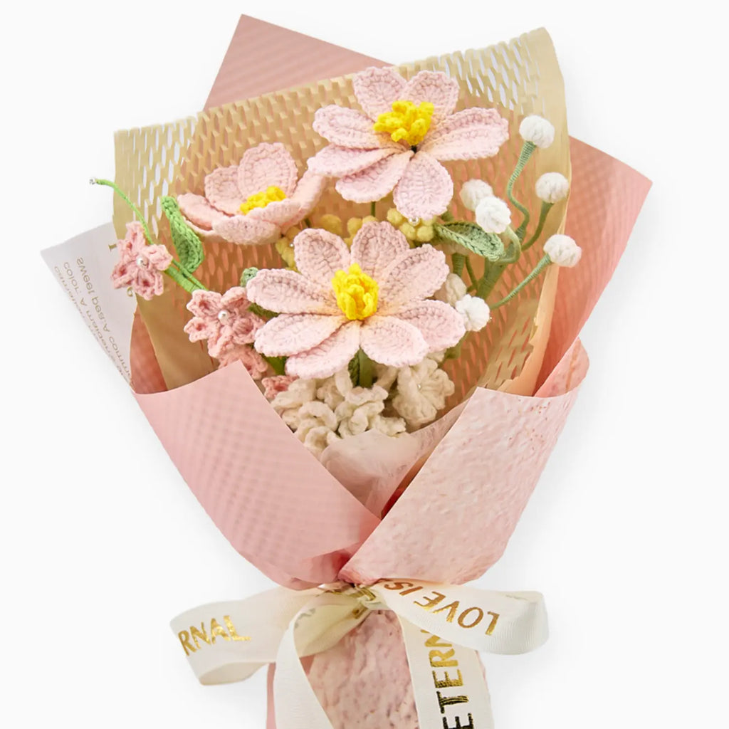 YSHomy Crochet Pink Galsang Flower Bouquet – YShomy