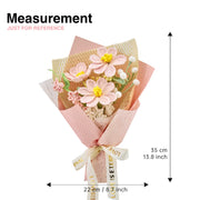YSHomy Crochet Pink Galsang Flower Bouquet