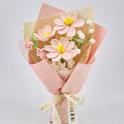 YSHomy Crochet Pink Galsang Flower Bouquet