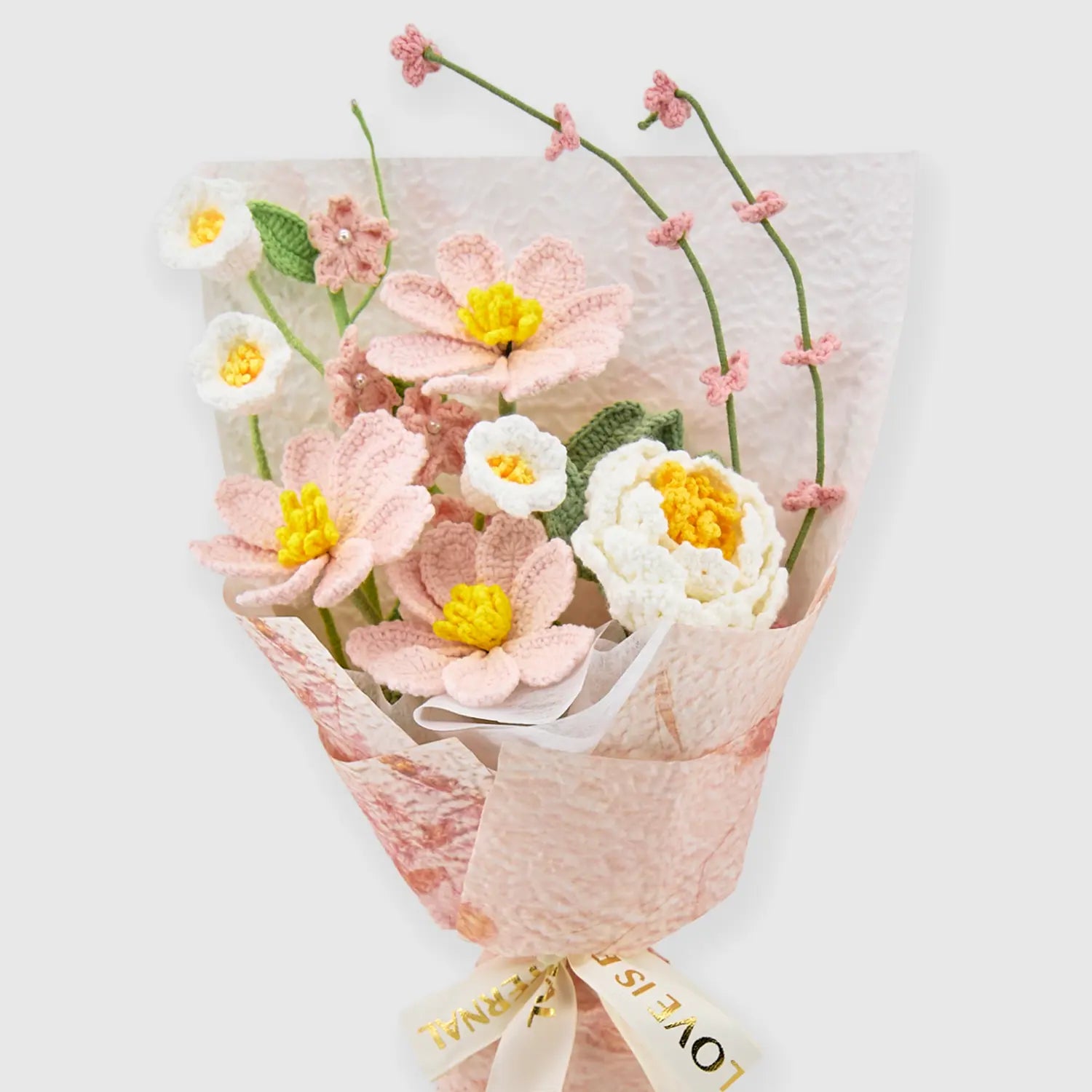 YSHomy Crochet Peony Galsang Flower Bouquet