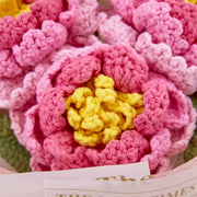 YSHomy Crochet Peony Strawberry Daisy Bouquet