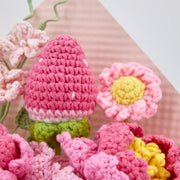 YSHomy Crochet Peony Strawberry Daisy Bouquet