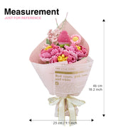 YSHomy Crochet Peony Strawberry Daisy Bouquet