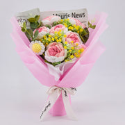 YSHomy Crochet Gradient Pink Rose Daisy Bouquet