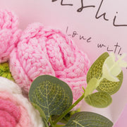 YSHomy かぎ針編み ピンクローズブーケ