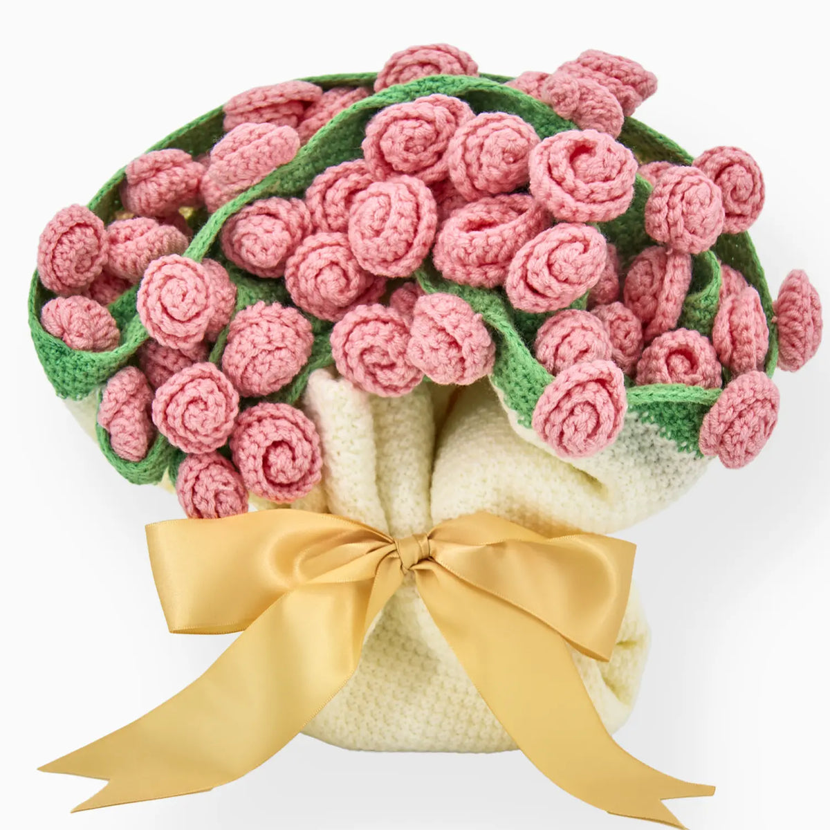 YSHomy Cashmere Crochet Flower Bouquet Blanket-Pink Roses