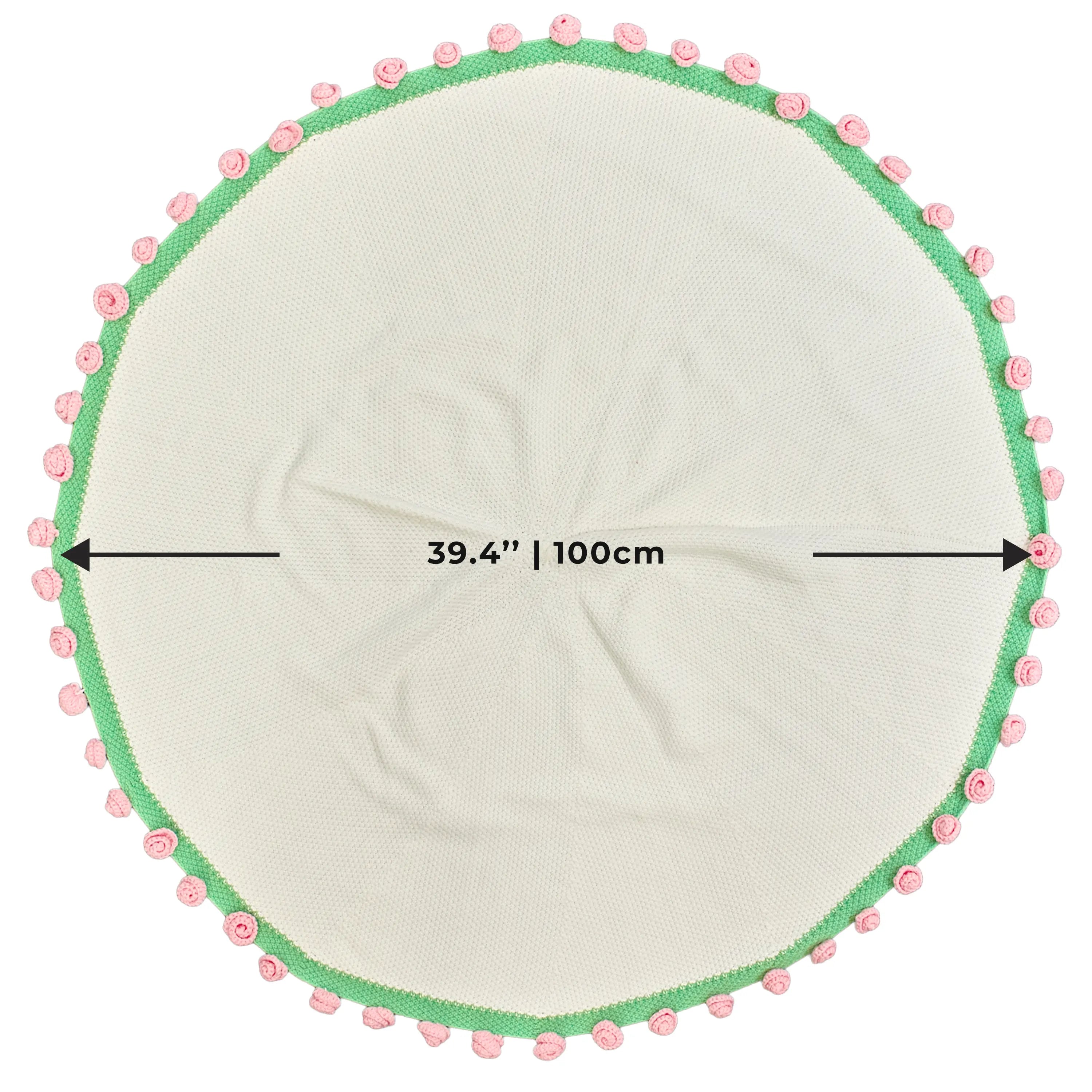 YSHomy Cashmere Crochet Flower Bouquet Blanket-Pink Roses