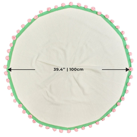 YSHomy Cashmere Crochet Flower Bouquet Blanket-Pink Roses