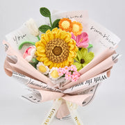 YSHomy Crochet Big Sunflower Rose Tulip Daisy Bouquet